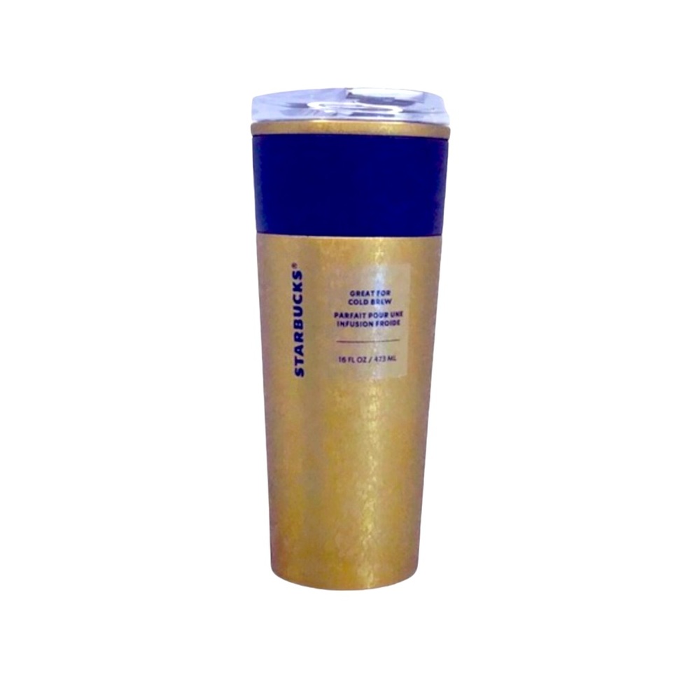 💚 Starbucks Gold Sparkle Metal Tumbler